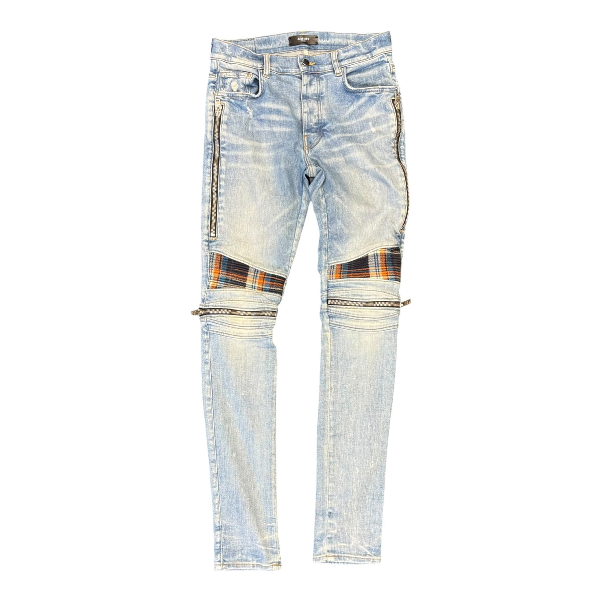 Amiri Mx2 Plaid Biker Jeans