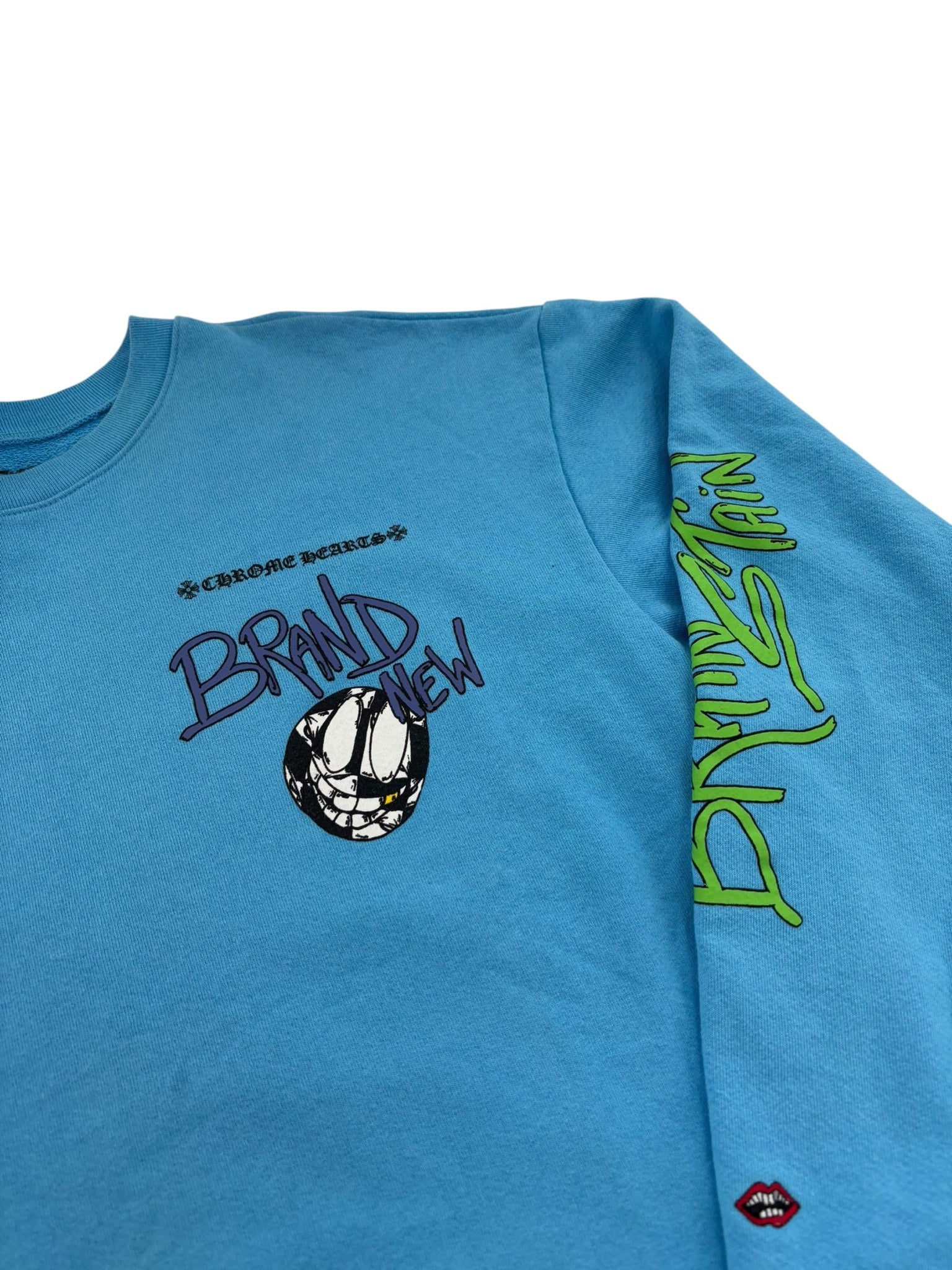 Chrome Hearts x Matty Boy Brain New Crewneck Sweatshirt Blue