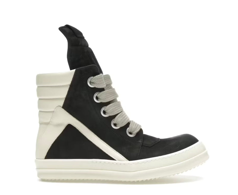 Rick Owens Geobasket Jumbo Lace High Black Milk