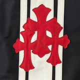 Chrome Hearts Faux Fur Lined Triple Cross Patch Jacket