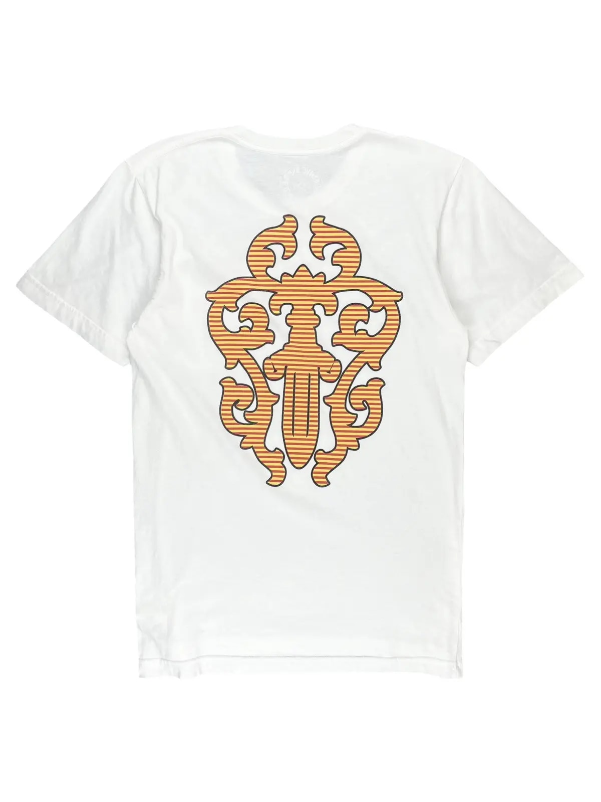 Chrome Hearts White Orange Striped Dagger Tee
