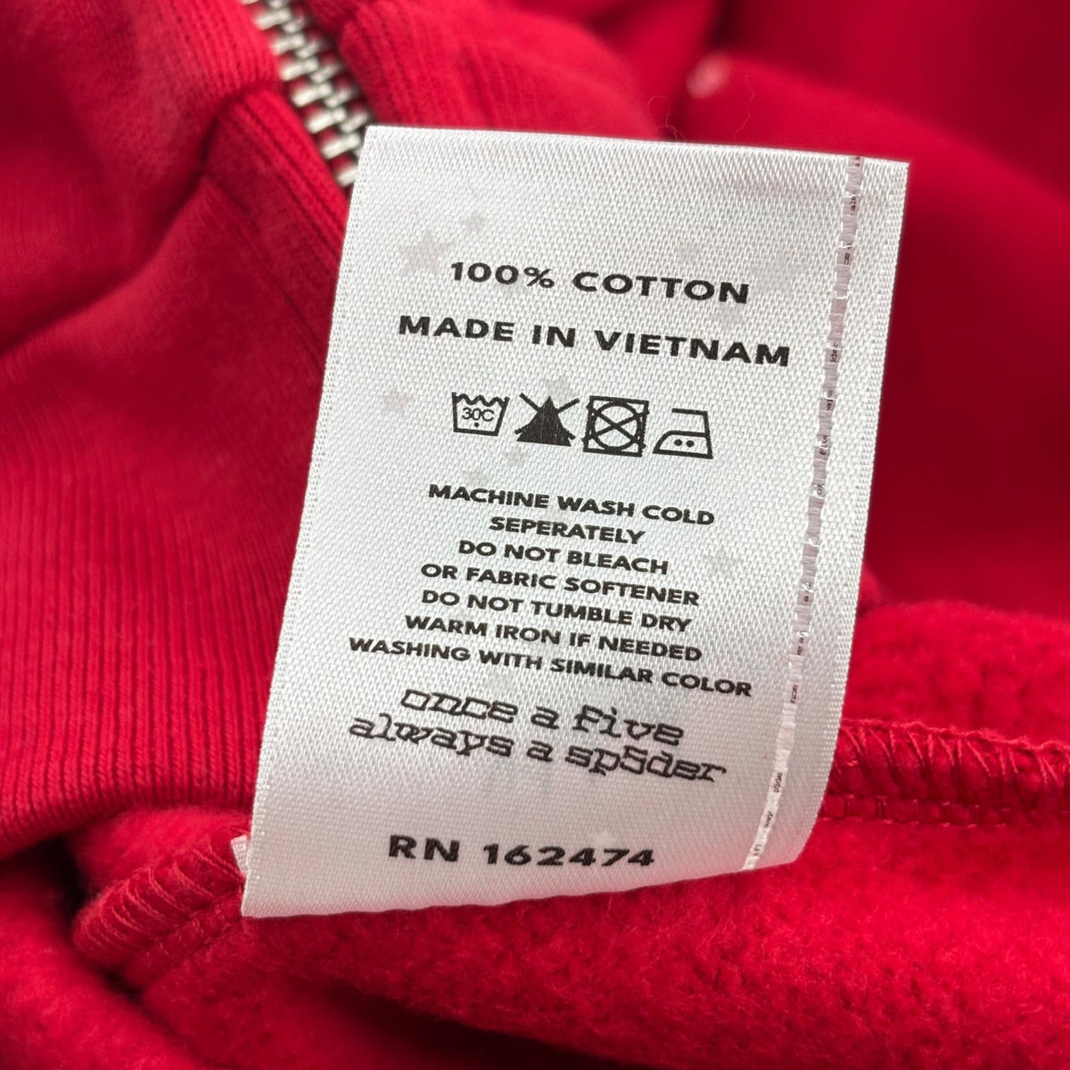 Sp5der Angel Number Zip Hoodie Merlot