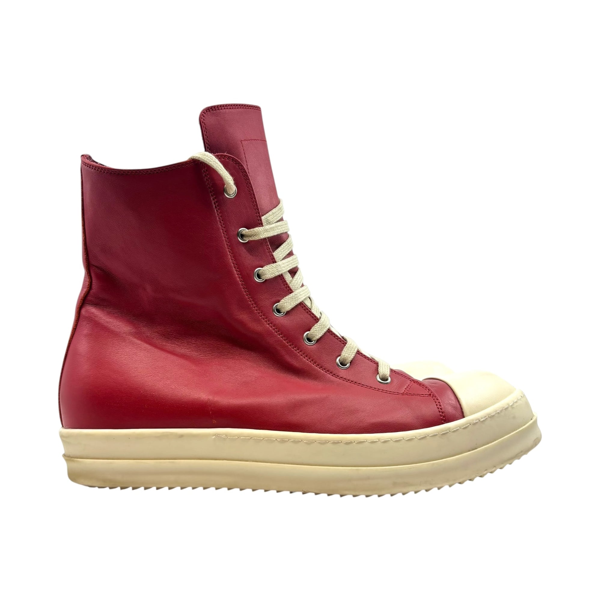 Rick Owens Lido Ramones High Top Red Milk SS24