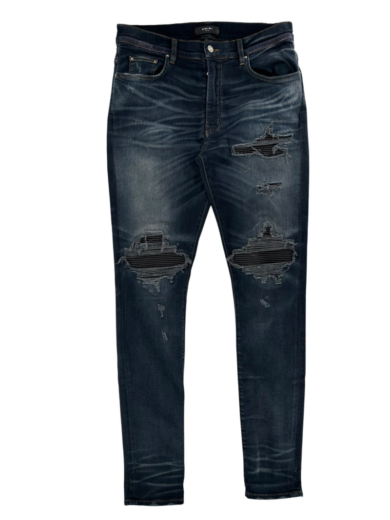 Amiri MX1 Leather Patch Jeans Deep Indigo/Black