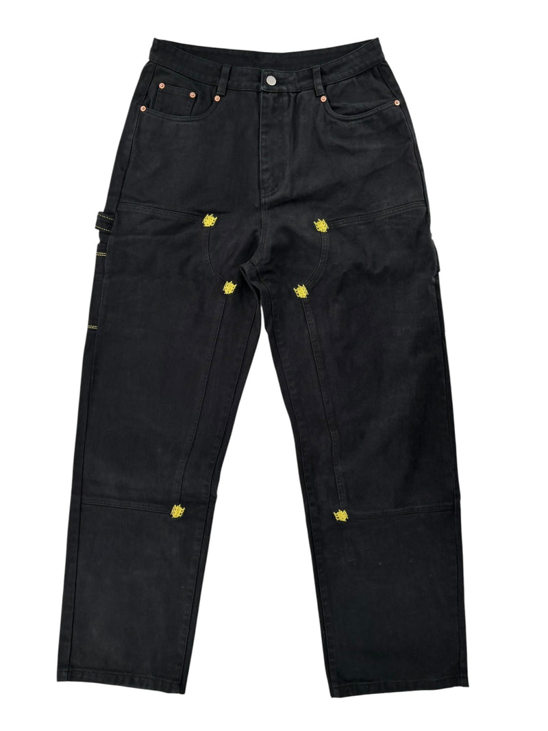 Le Banni Double Knees Black Pants