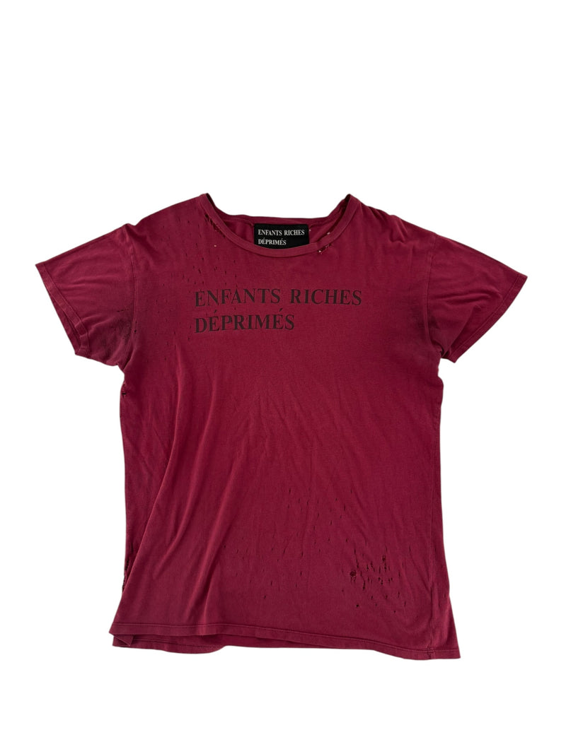 ERD Distressed Classic Logo Tee Red