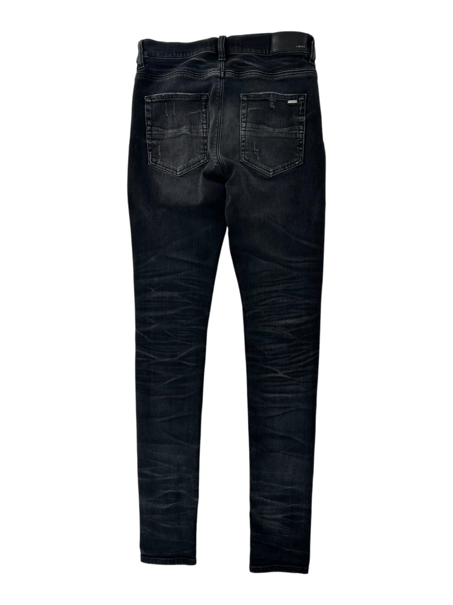 Amiri MX1 Jeans Black Blue Flannel Ribbed