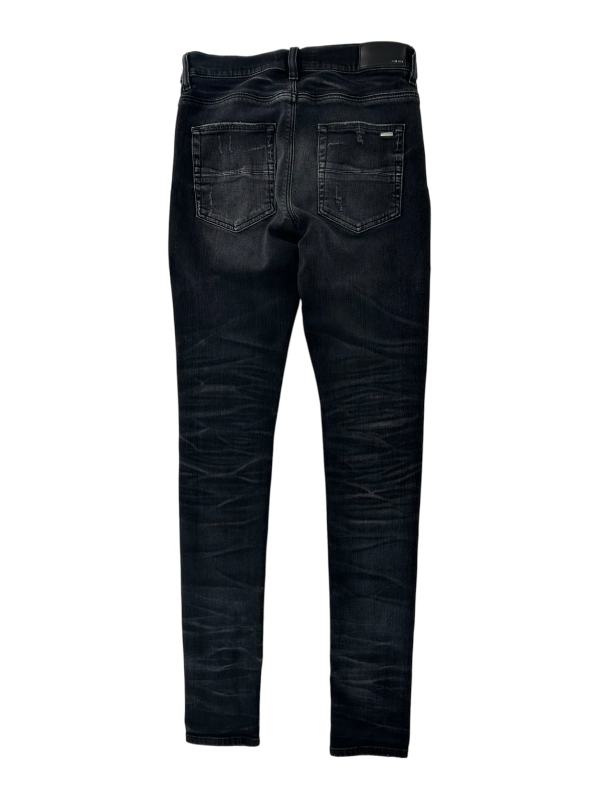 Amiri MX1 Jeans Black Blue Flannel Ribbed