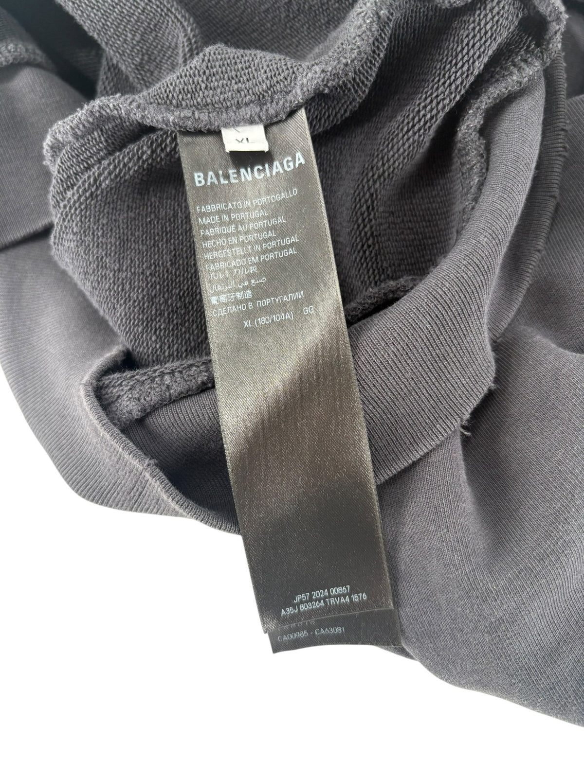 Balenciaga Tacky Zip Up Hoodie Black