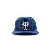 Chrome Hearts Dagger Embroidered Silver Button Cap Denim
