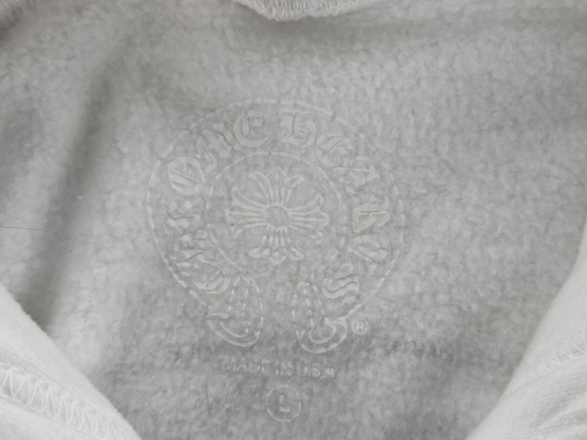 Chrome Hearts Floral Horseshoe Zip-up Hoodie White