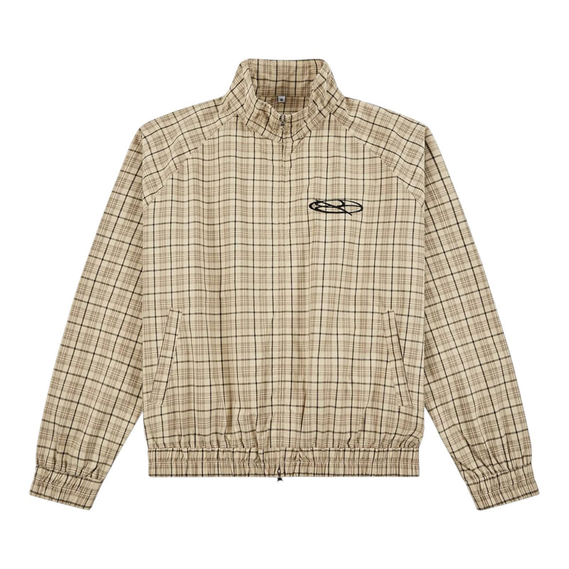 Boredom Kills Lounge Plaid Track Jacket Khaki
