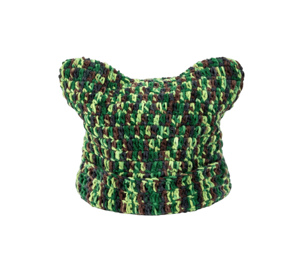 Arkyve Jungle Crochet Cat Hat Camo