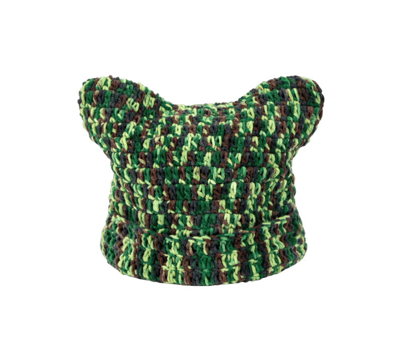 Arkyve Jungle Crochet Cat Hat Camo