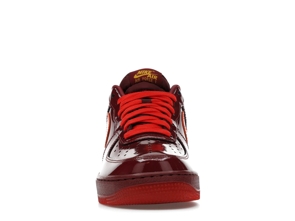 Nike Air Force 1 Low Patent Leather Dark Team Red Safety Orange