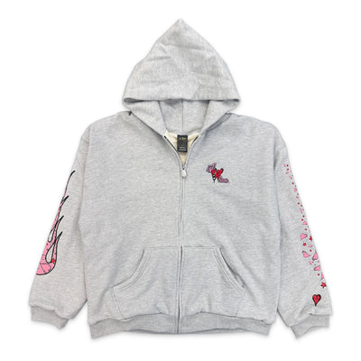 Matty Boy Anti Promo Sadistic Thermal-Lined Zip-Up Hoodie Grey