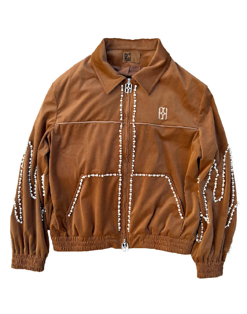 Birth Of Royal Child Flame Pearl Velvet Jacket