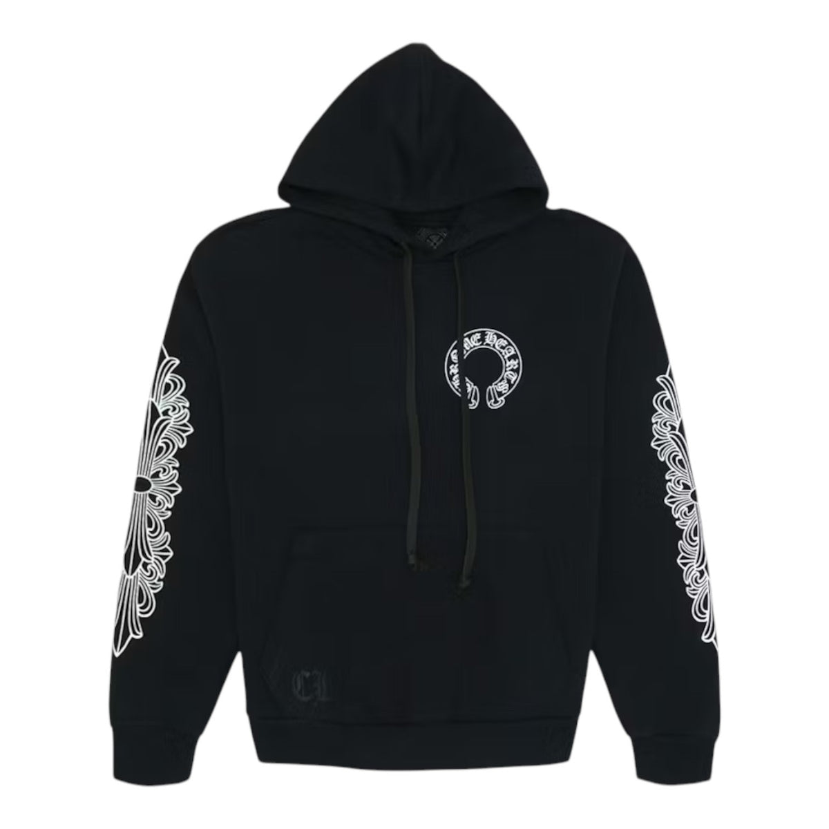 Chrome Hearts Horse Shoe Floral Hoodie Black