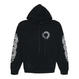 Chrome Hearts Horse Shoe Floral Hoodie Black