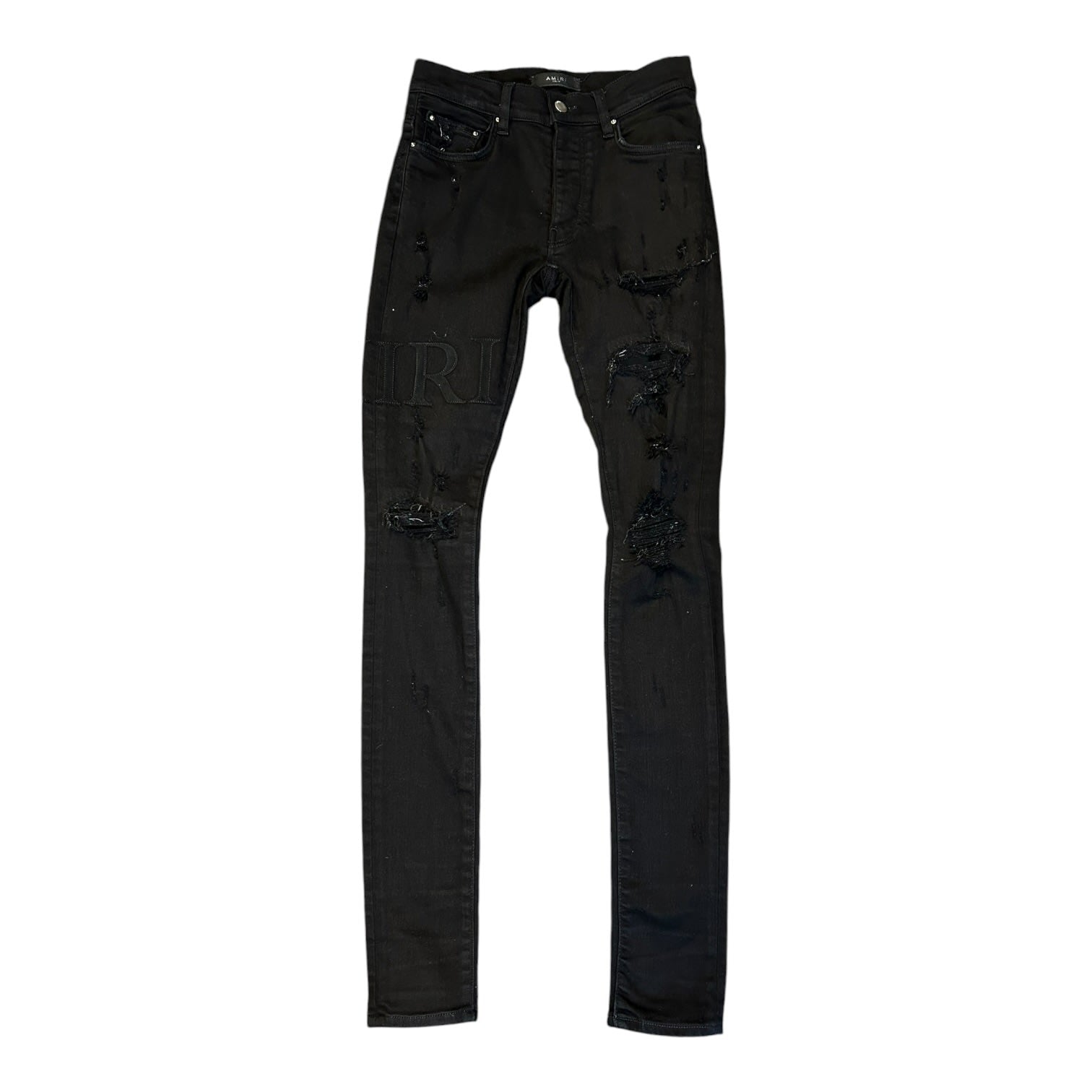 Amiri Black Skinny Jeans Black Leg Patch