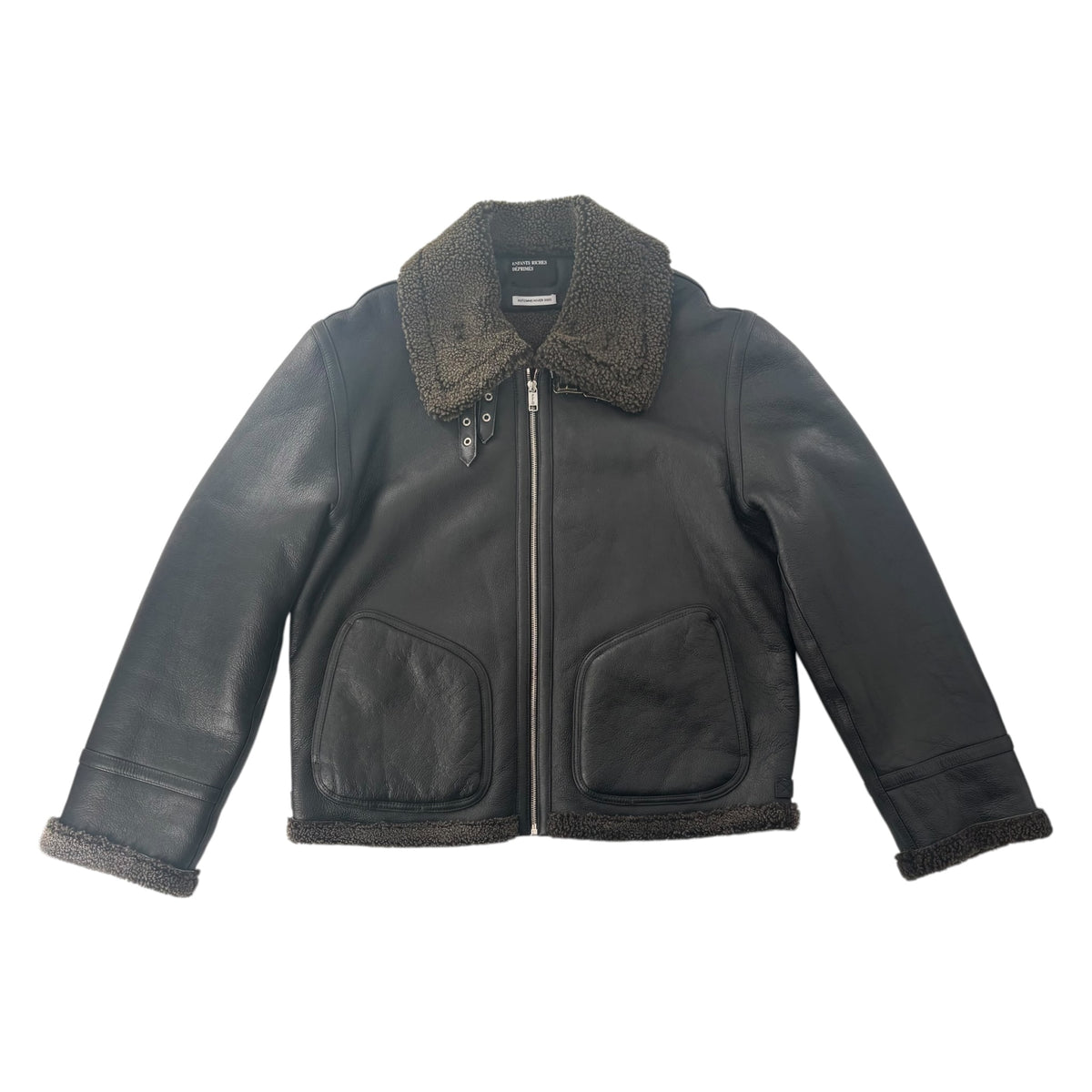 ERD Shearling Leather Jacket Black