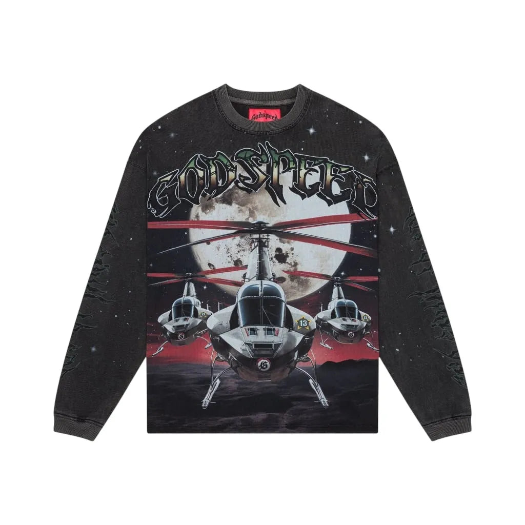 Godspeed Airstrike Longsleeve Tee "Washed Black"