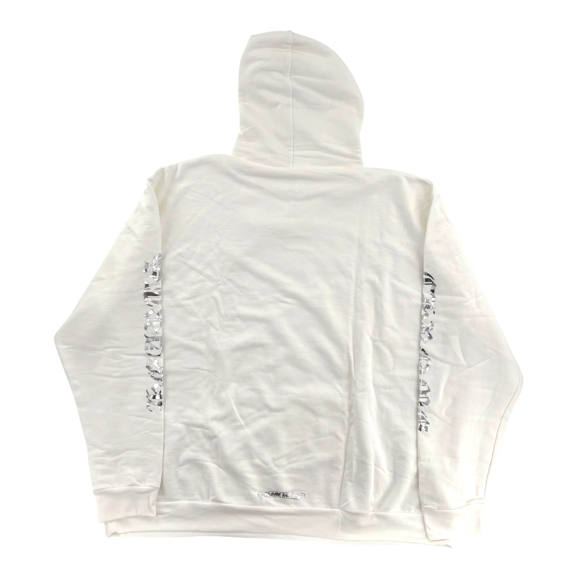 Chrome Hearts Vertical Logo Hoodie White & Silver