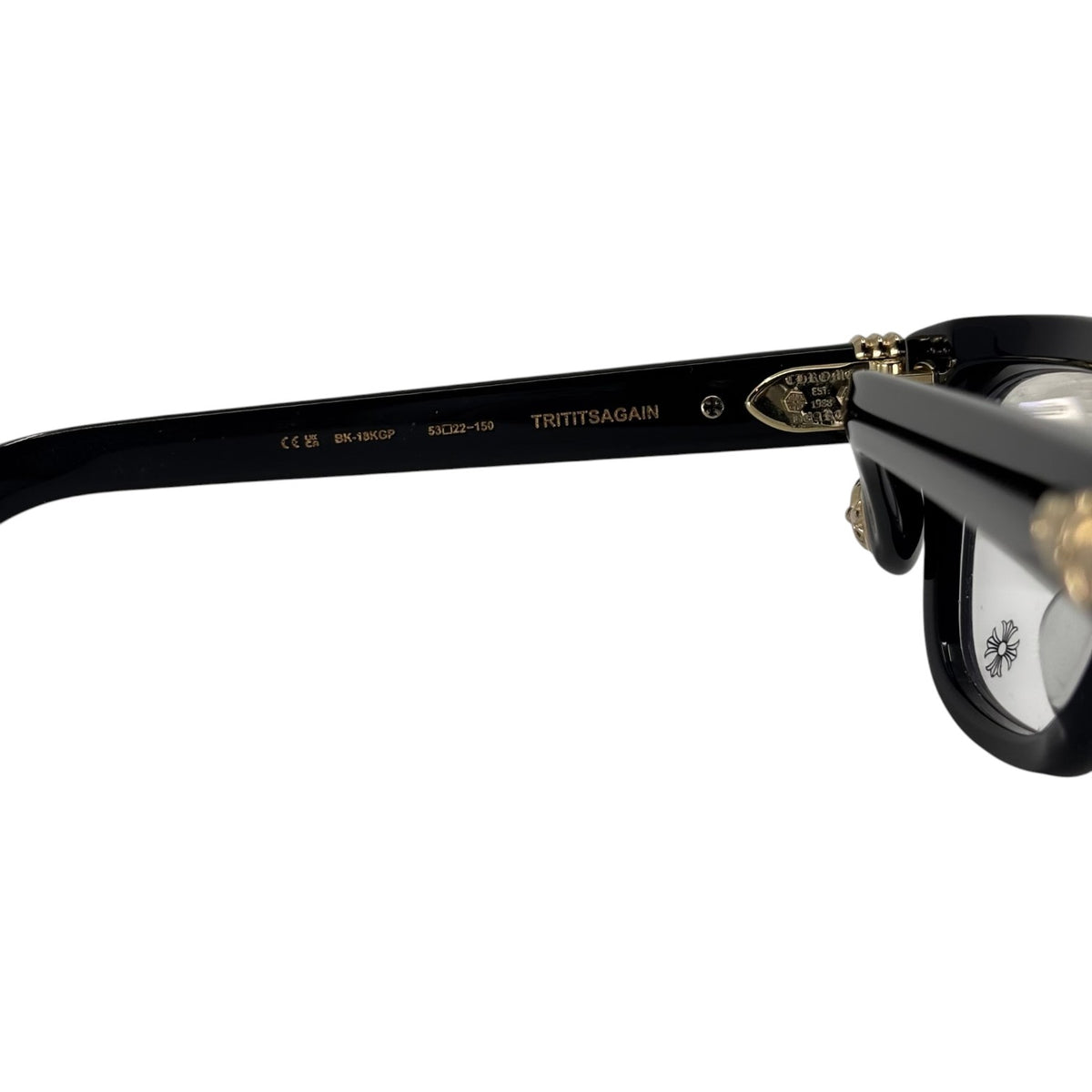 Chrome Hearts Trititsagain Glasses Black Gold