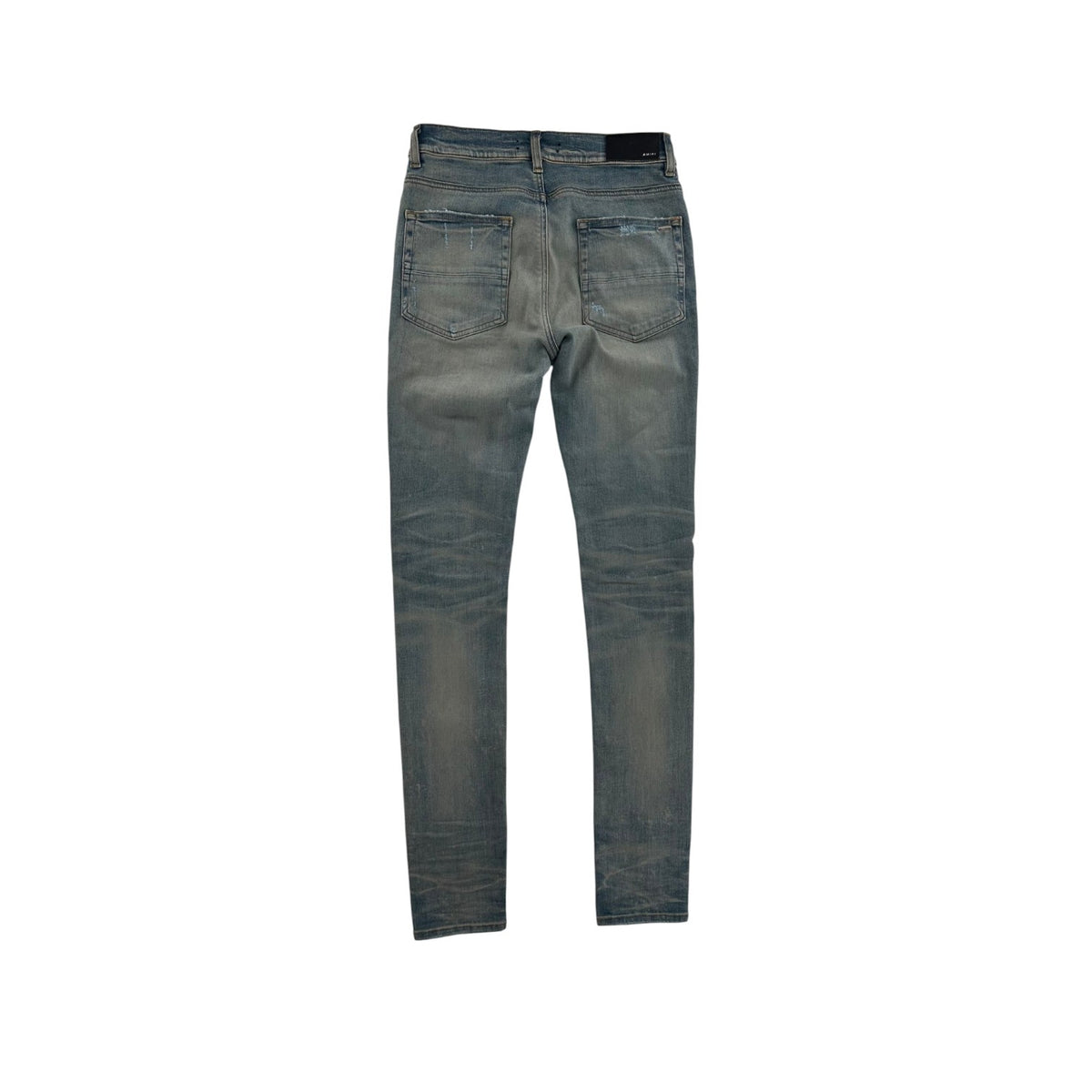 Amiri MX1 Cracked Pink Leather Patched Jean