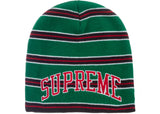 Supreme New Era Stripe Beanie Green