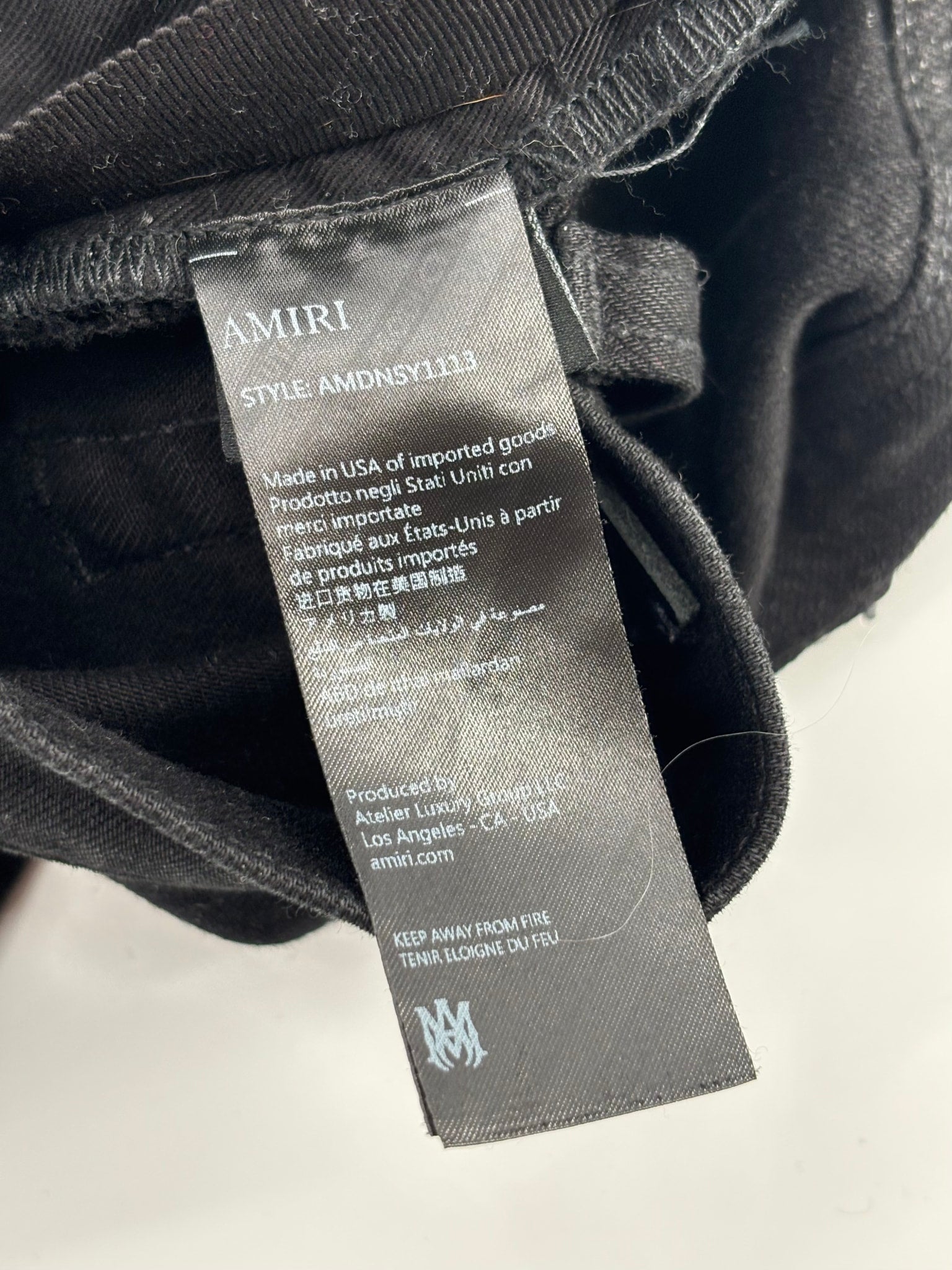 Amiri Mx1 Waxed Ribbed Denim Black