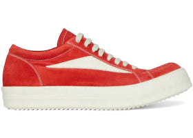 Rick Owens Temple Suede Vintage Low Sneaker Carnelian Milk