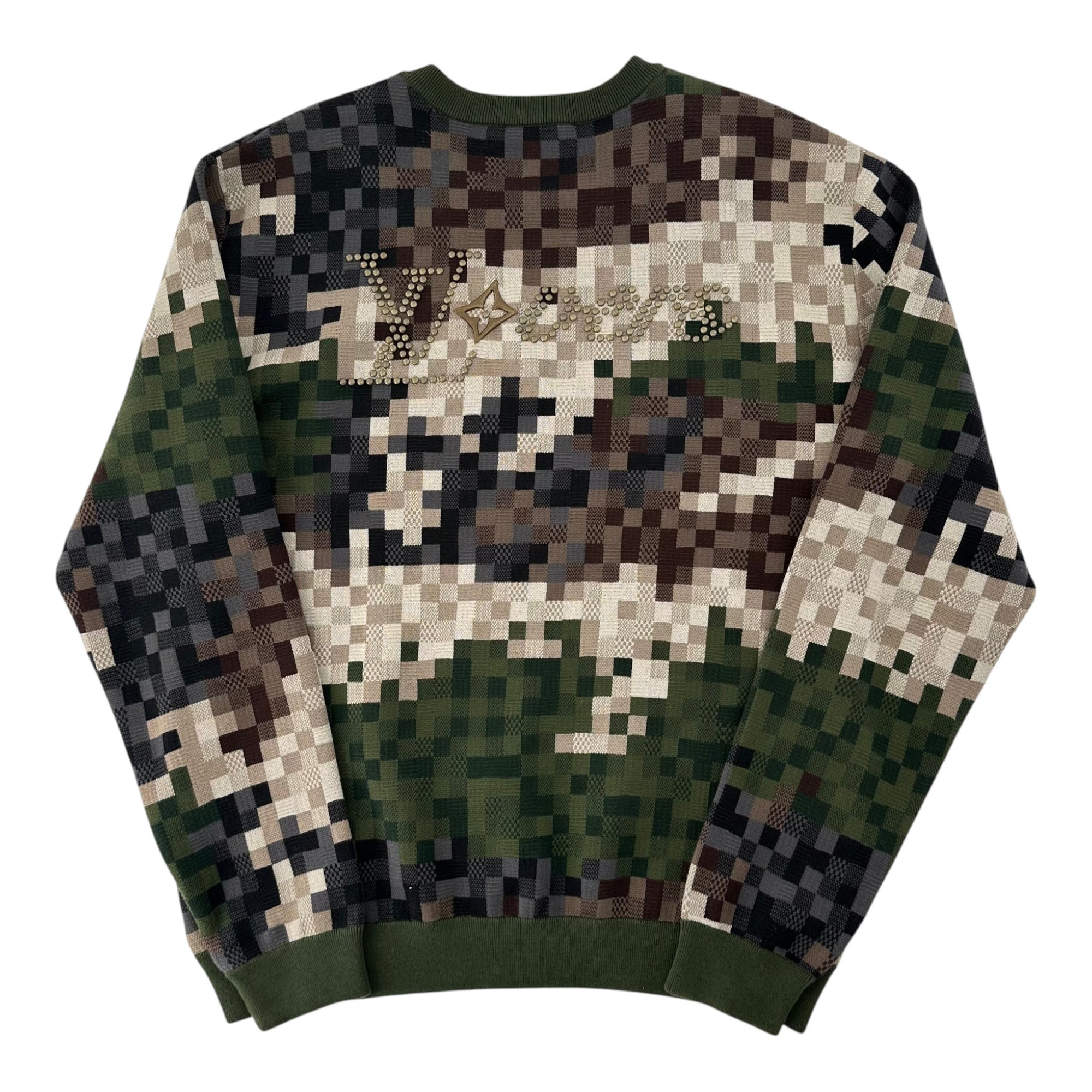 Louis Vuitton Damier Cotton Jacquard Pullover Green