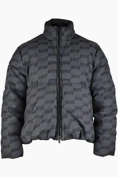 Balenciaga BB All-Over Puffer Jacket Grey