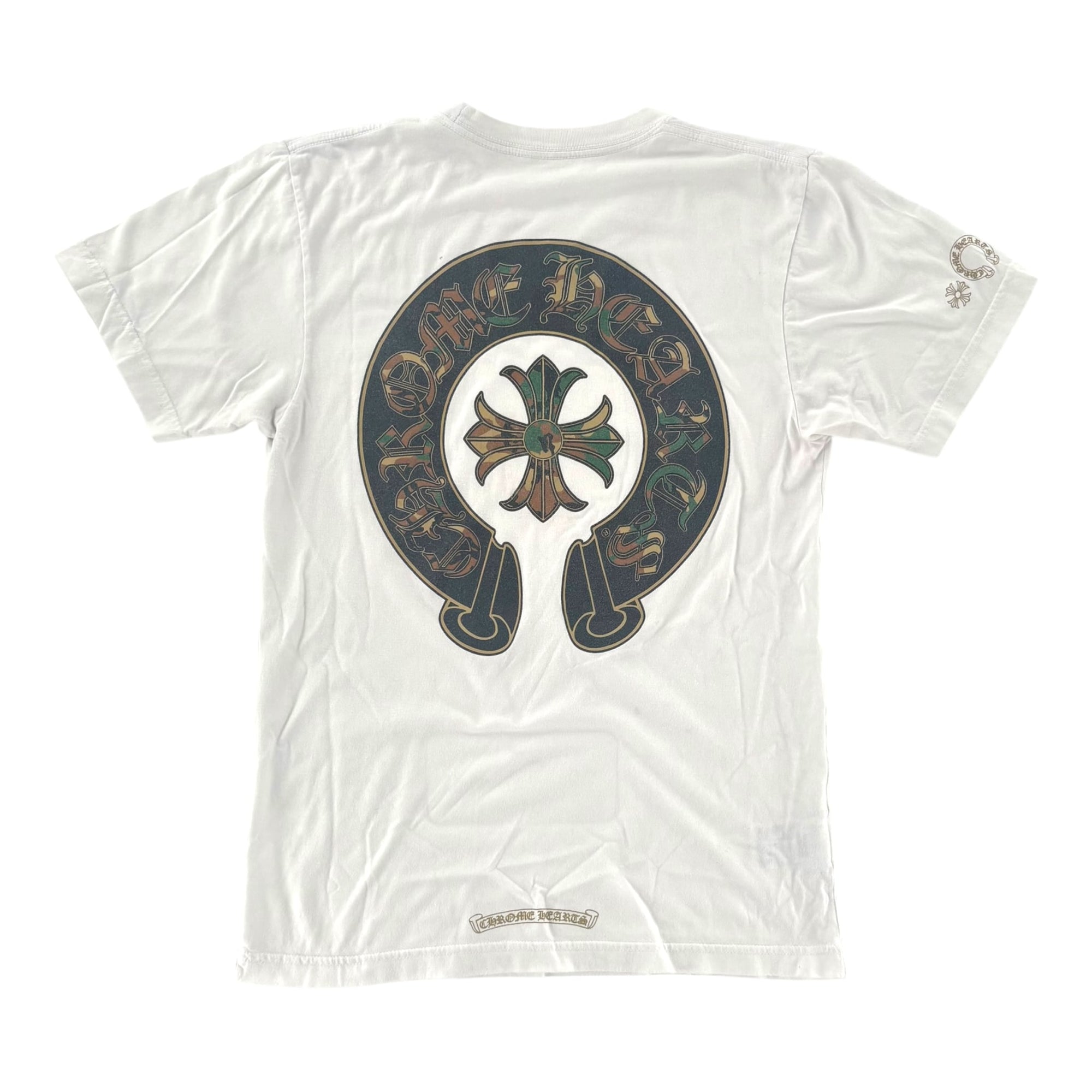 Chrome Hearts Triple Cross Horseshoe Logo Pocket Shirt White Camo