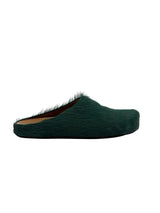 Marni Furry Slides Green