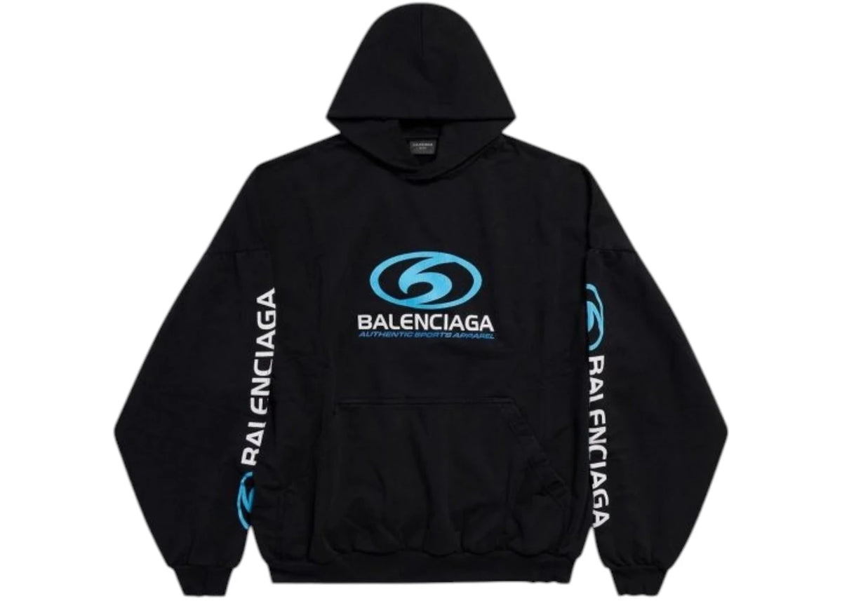 Balenciaga Surfer Logo Hoodie Black