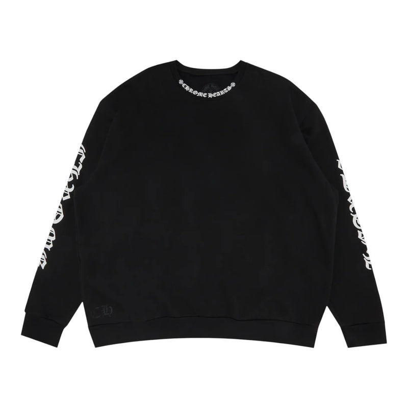 Chrome Hearts Neck Logo Crewneck Sweatshirt Black