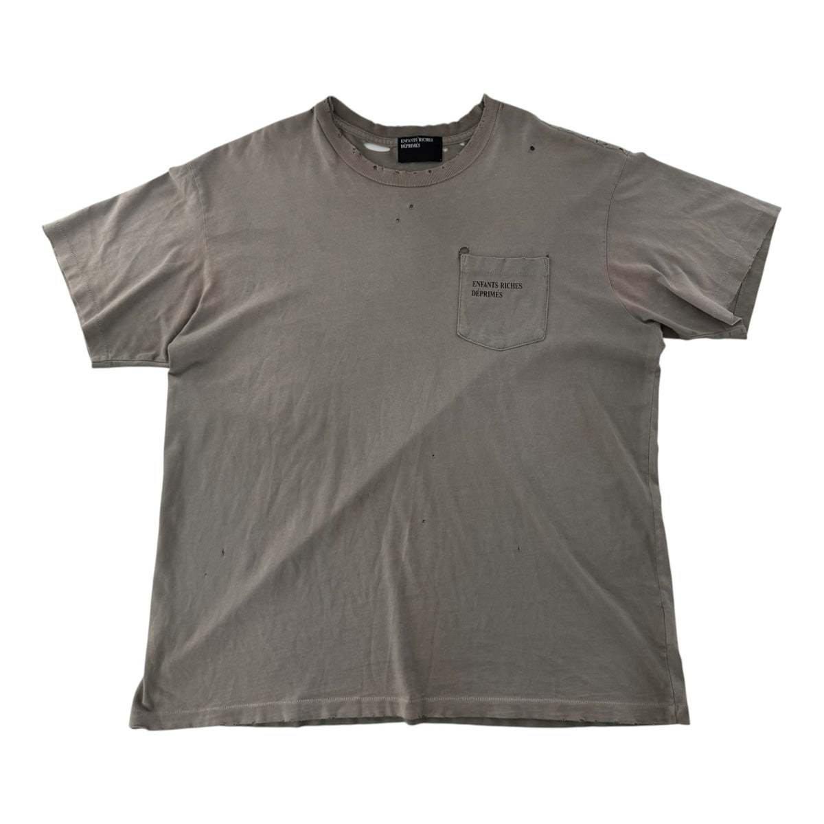ERD Thrashed Logo Pocket T-Shirt Grey