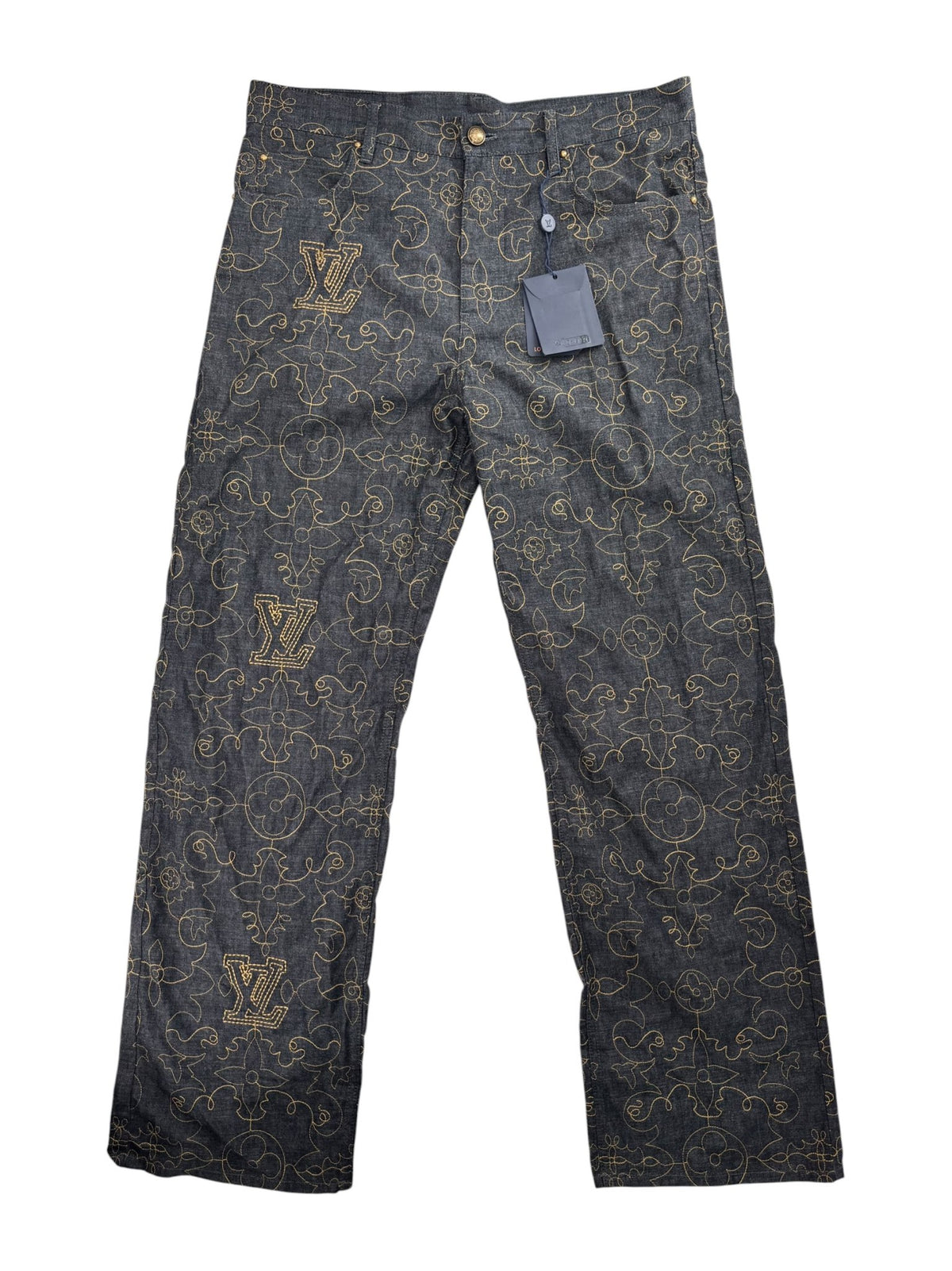 Louis Vuitton Arabesque Embroidered Denim Blue