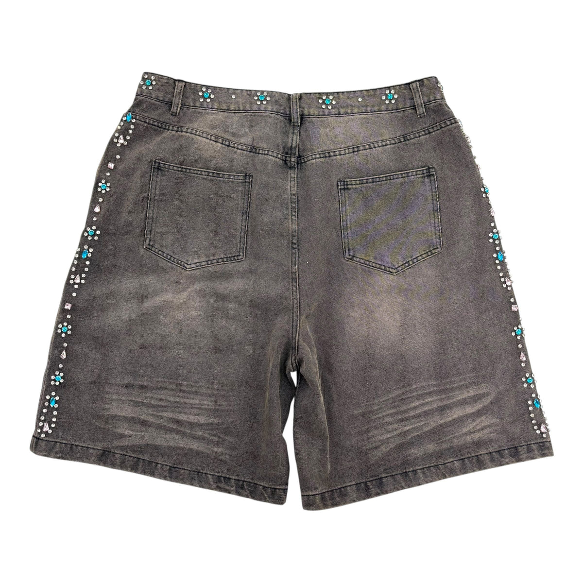 Vale Bedazzled Denim Shorts Black