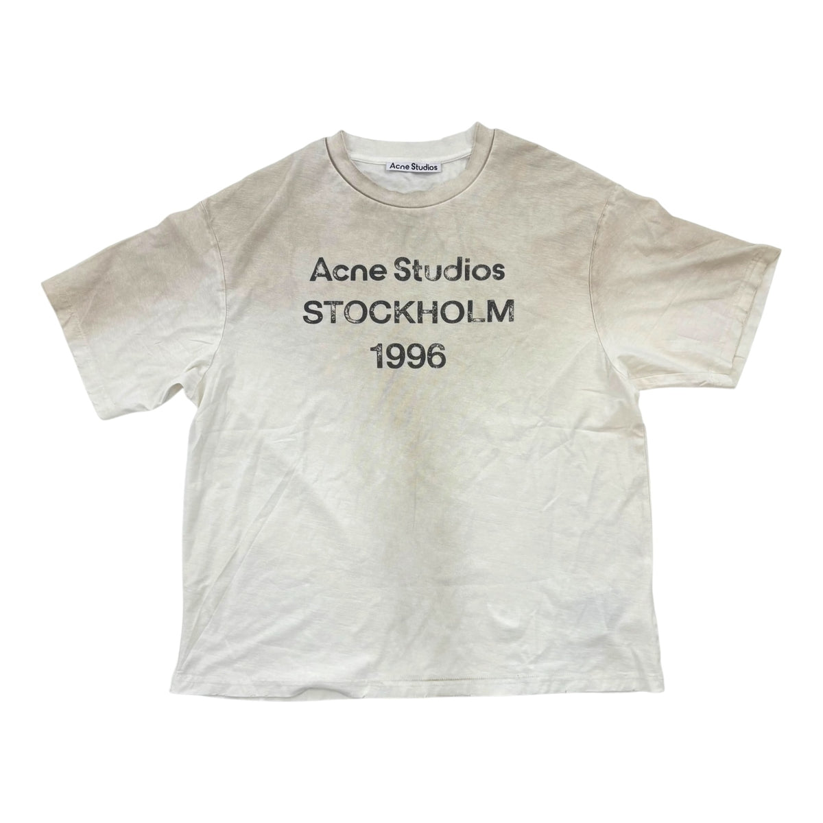 Acne Studios Logo Relaxed Tee Dusty White Beige