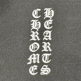 Chrome Hearts Vertical Logo Zip Up Hoodie Black