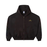 HMDD Rainbow Crystal Zip-Up Hoodie Black