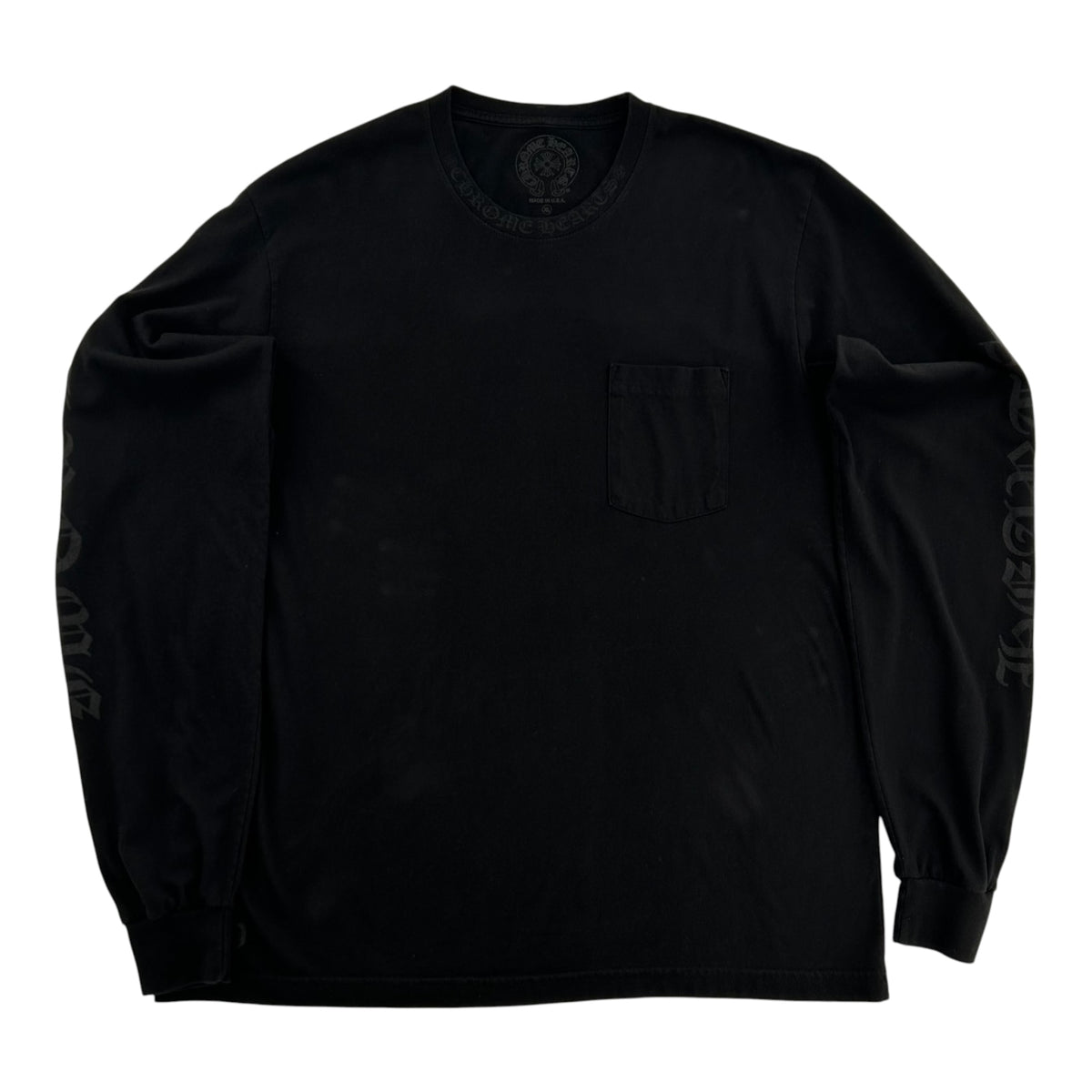 Chrome Hearts Black Neck Logo Longsleeve T-Shirt