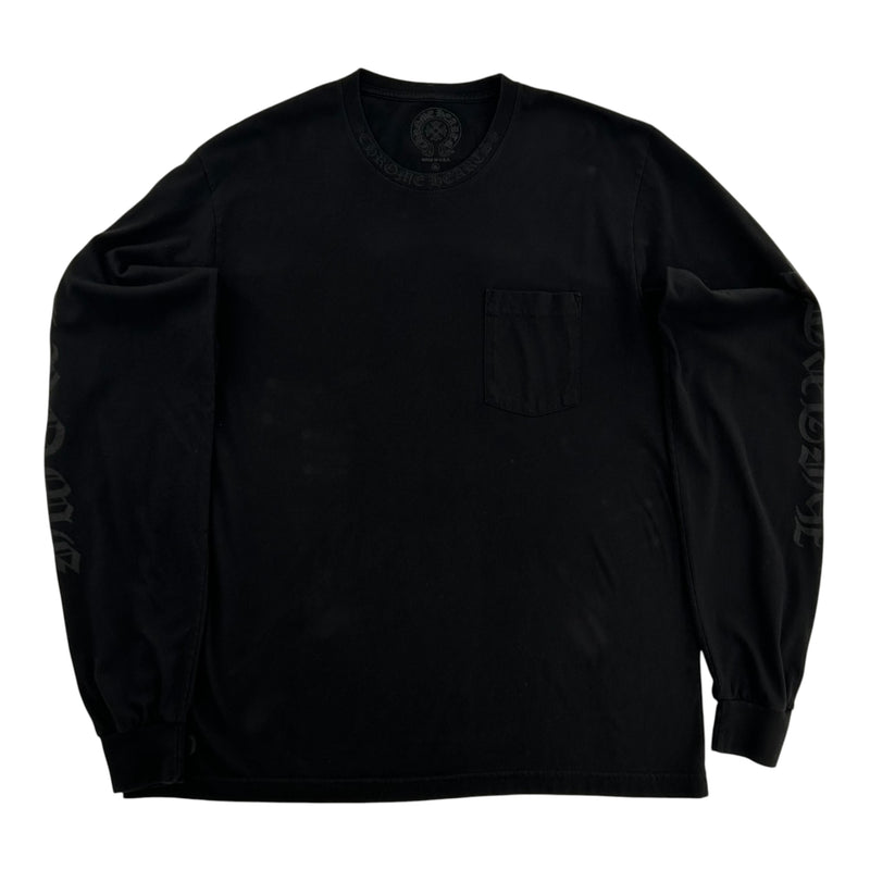 Chrome Hearts Black Neck Logo Longsleeve T-Shirt