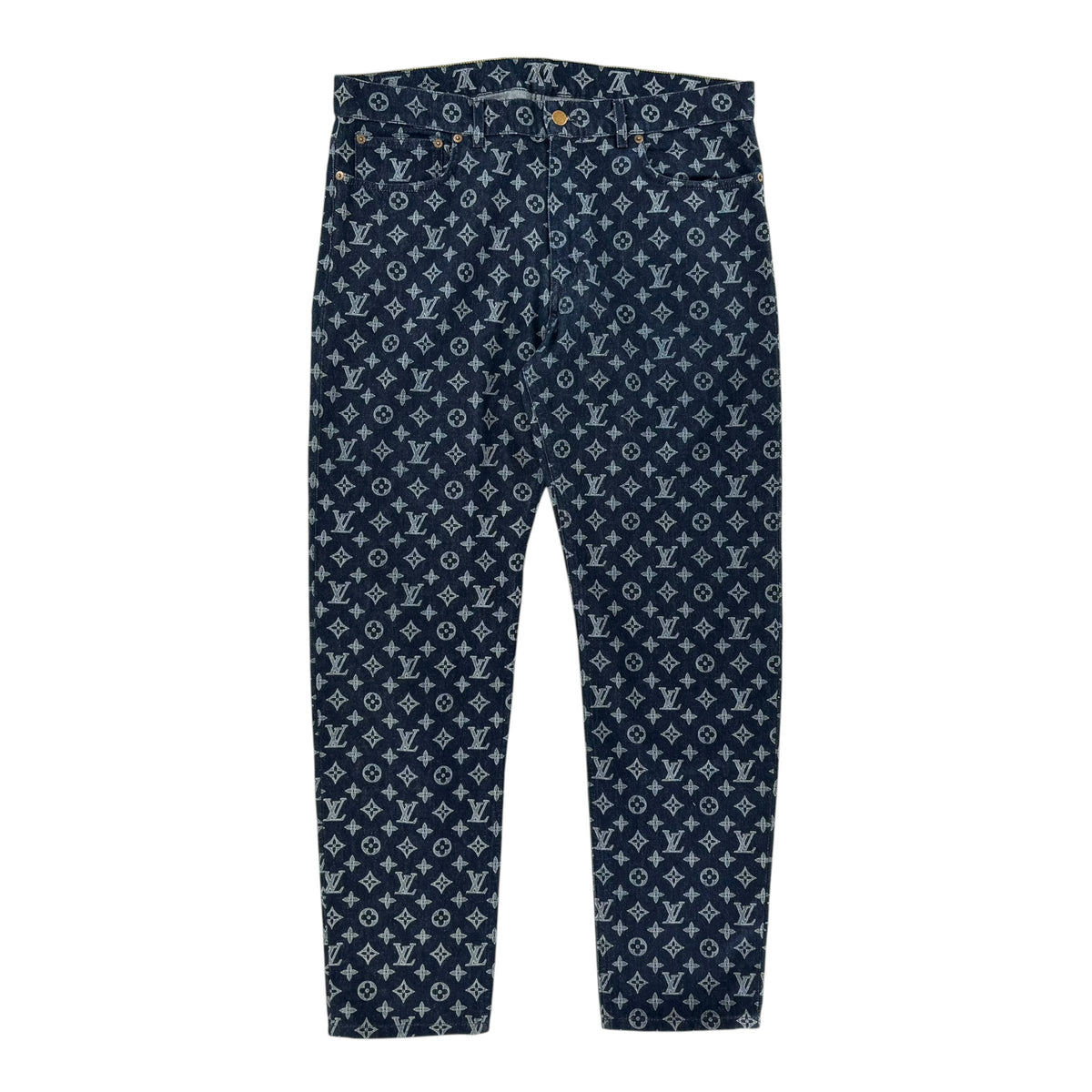 Louis Vuitton Kim Jones Monogram Denim Jeans Blue