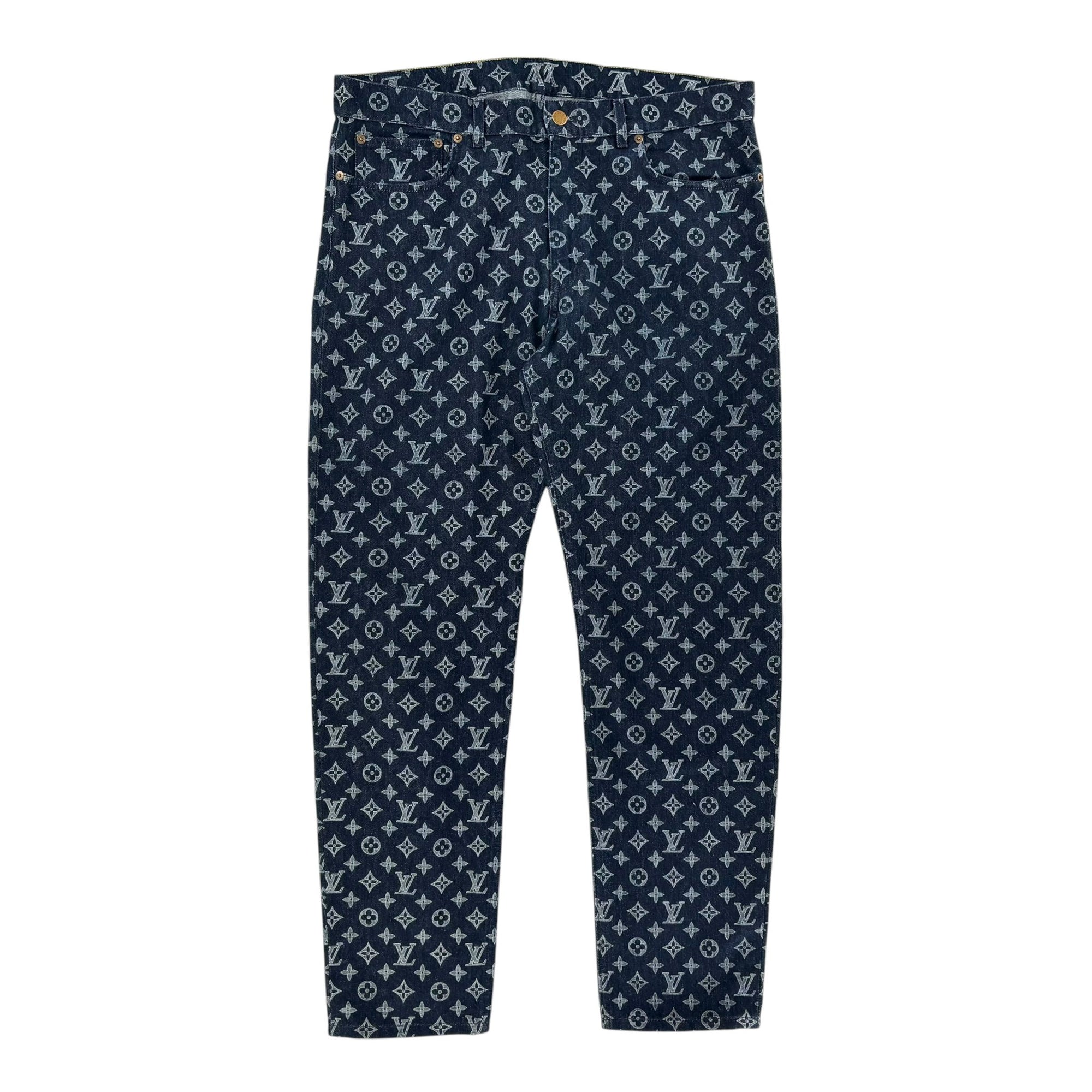 Louis Vuitton Kim Jones Monogram Denim Jeans Blue