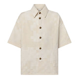Louis Vuitton Damier Short-Sleeved Denim Shirt Biege