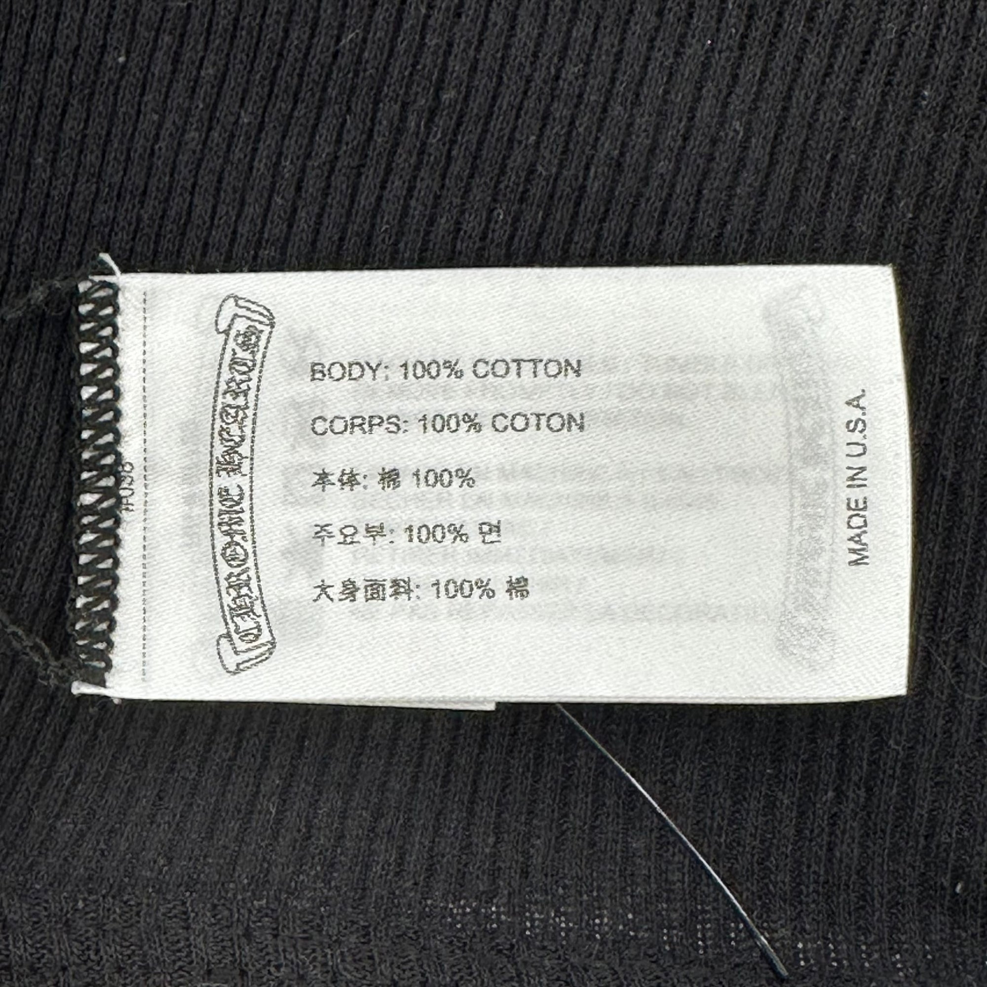 Chrome Hearts Scroll Logo Ribbed Tank Top Black